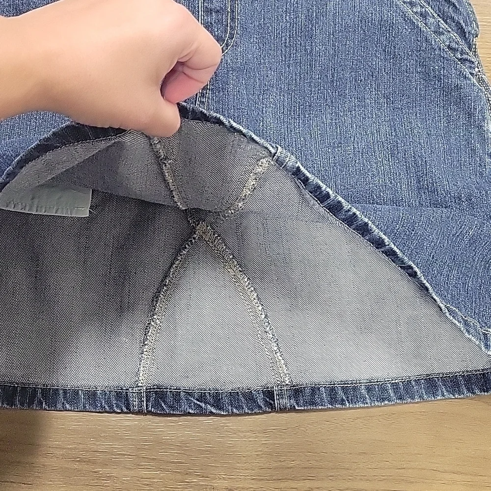 Tommy Hilfiger-Vintage 90s Denim Jean Skirt overalls-Size 8 - Picture 17 of 17